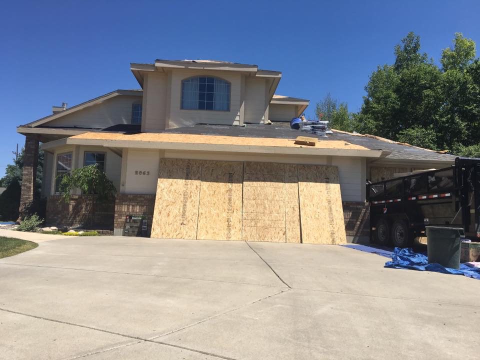 House with new roof in progress